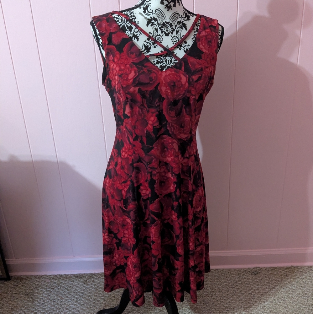 red rose dress
